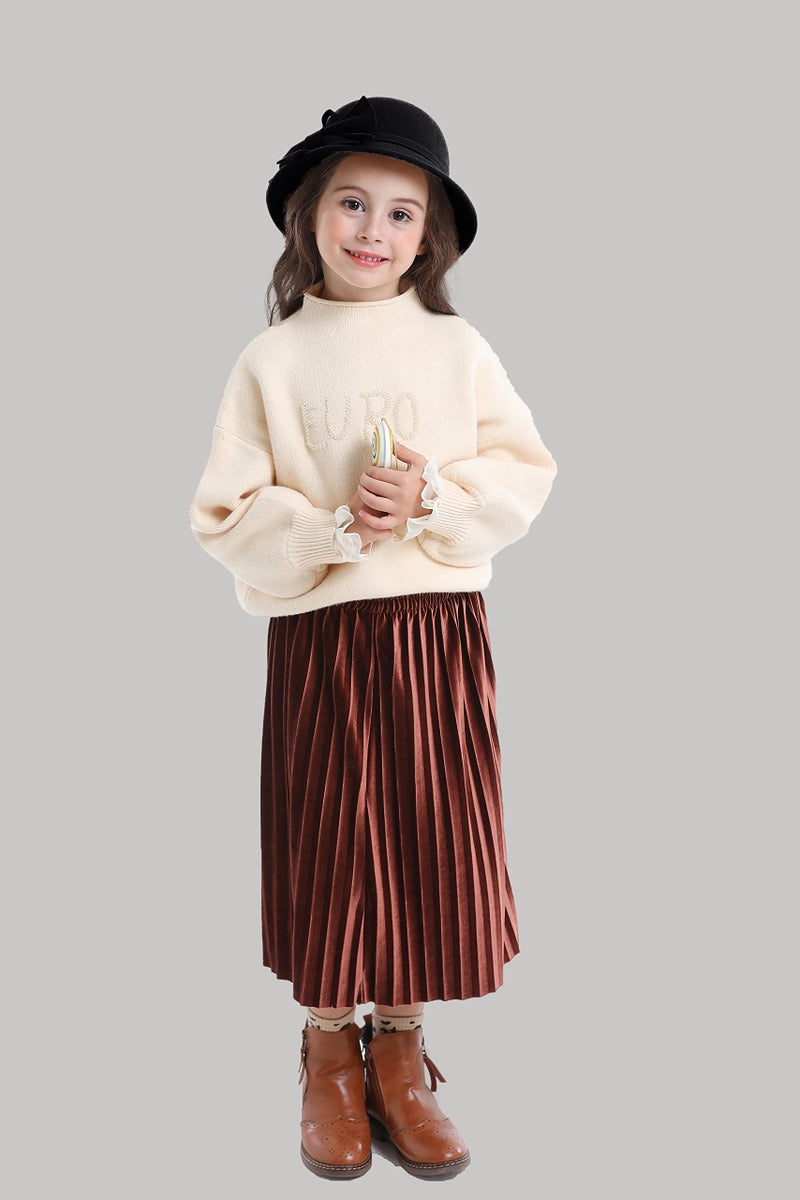 Bienvenu Kids Girls Winter Warm 100% Wool Bucket Hats Fedoras with Bowknot,Black - Image 2